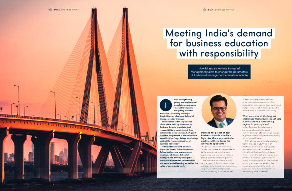 Business Impact Front Cover November 2019 - Meeting India's demand for business education