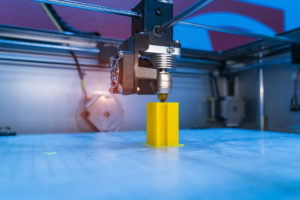 An Impact Trailblazer image of a product being created by a 3D printer.