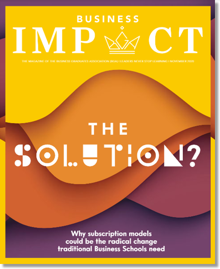 Front cover for Business Impact magazine; the solution?