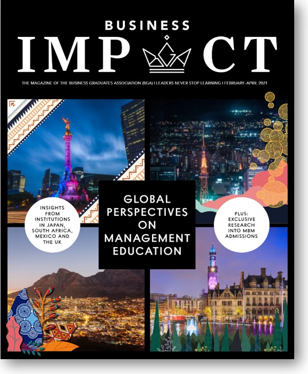 Front cover for Business Impact magazine; global perspectives on management education.