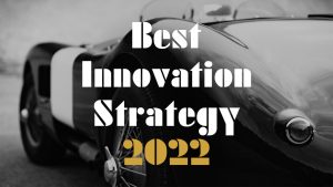 Best Innovation Strategy 2022 category for the AMBA & BGA Excellence Awards - BGA Student of the Year Awards 2022 black and white vintage theme image of the back of a sports car.