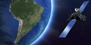 Satellite and planet earth focused on South America. Business Impact article image for the new normal of collaboration: the view from Latin America.