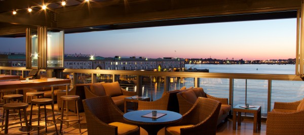 Legal Seafood Harborside rooftop bar in Boston, MA. Networking reception for the GME Summer Summit Awards