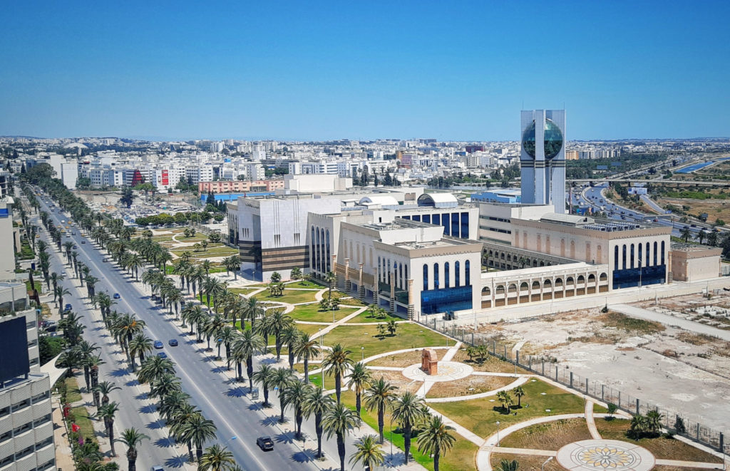 Tunis city view culture city and Mohamed V STREET