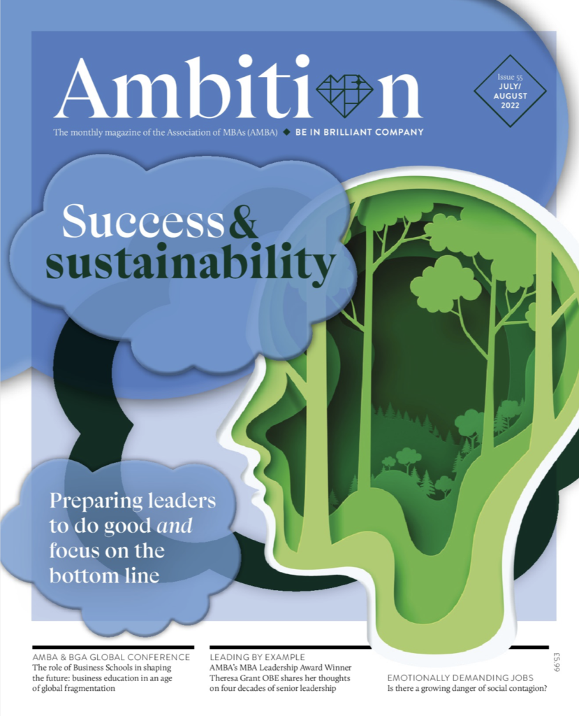 Front cover of the July/August edition of Ambition Magazine