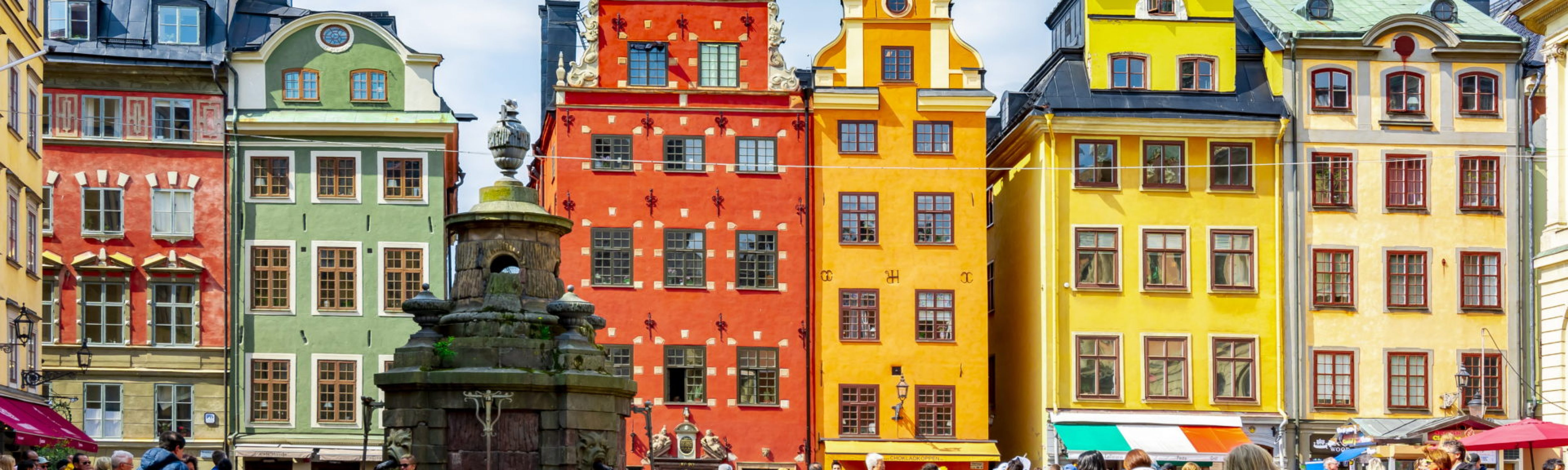 European Capacity Building Workshop Series. A colorful houses on Stortorget square in Old town, Stockholm, Sweden
