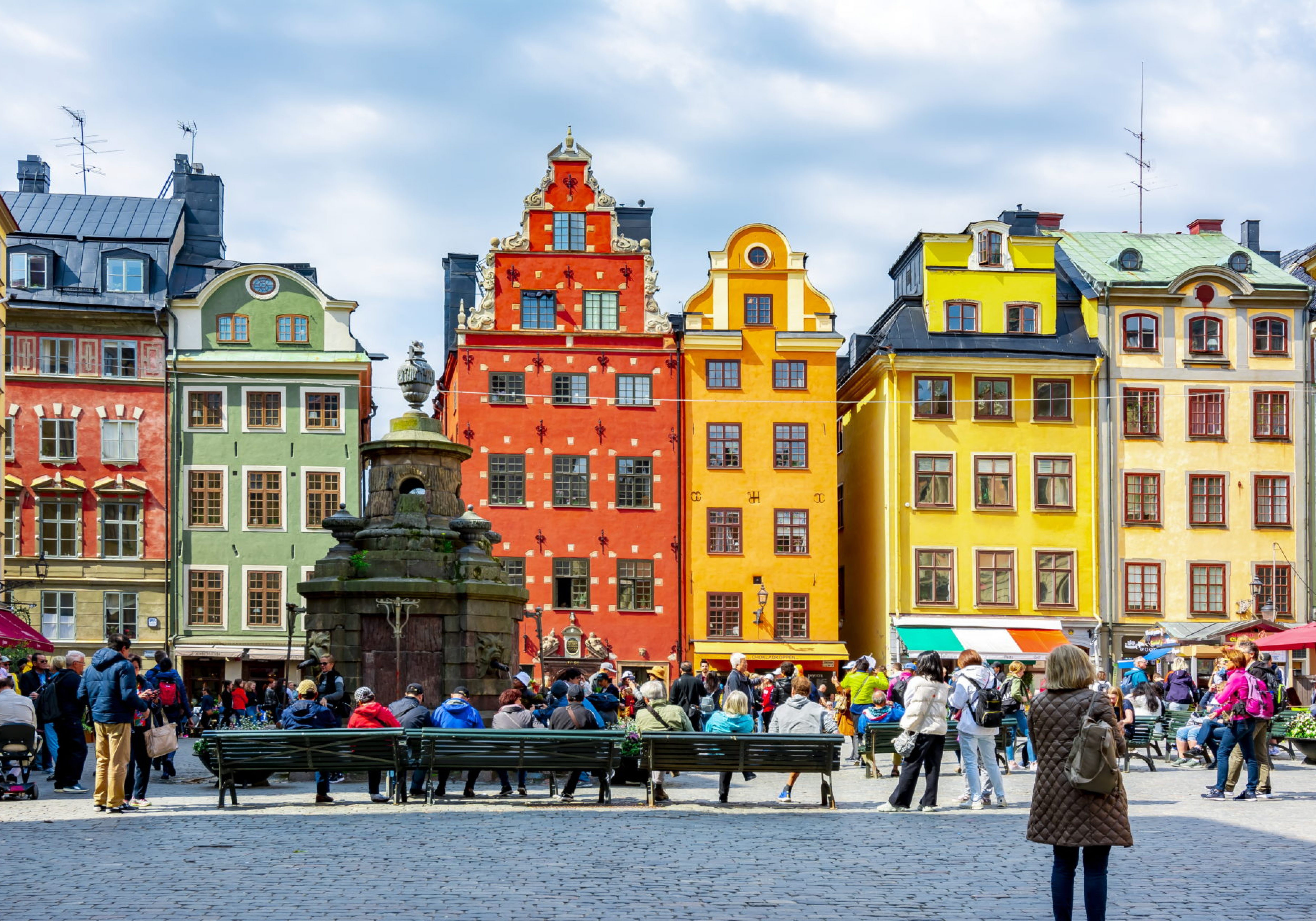 European Capacity Building Workshop Series. A colorful houses on Stortorget square in Old town, Stockholm, Sweden