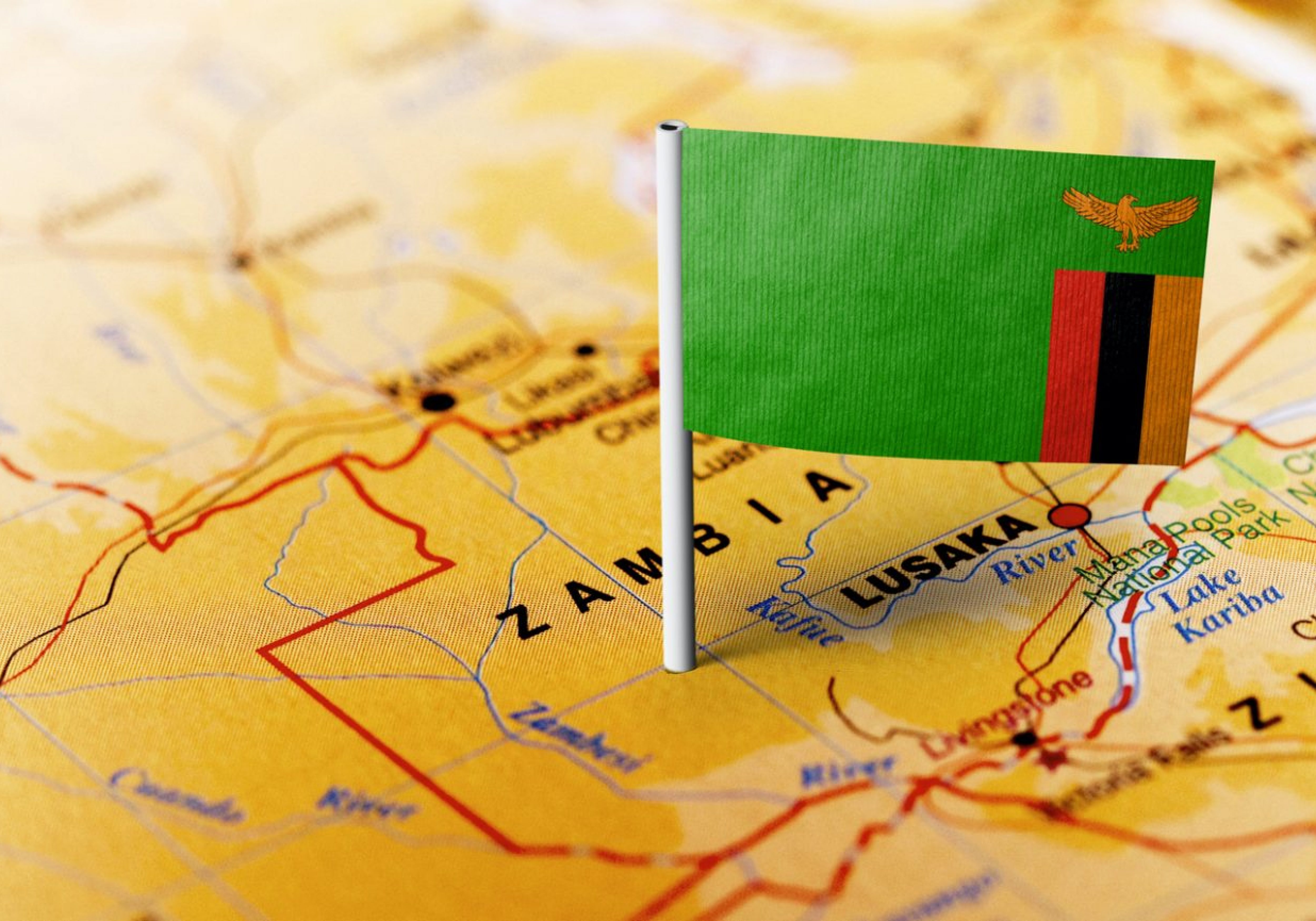 Zambia flag map africa copy